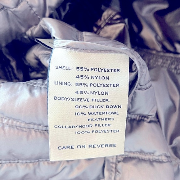 BASS XS women’s silver lightweight duck down puffer jacket like-new condition - Picture 4 of 4